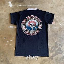 1970s VINTAGE 70s GRATEFUL DEAD SKELETON RINGER V-NECK T-SHIRT MEN SZ S 80s