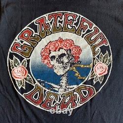 1970s VINTAGE 70s GRATEFUL DEAD SKELETON RINGER V-NECK T-SHIRT MEN SZ S 80s