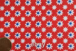 1970s VINTAGE Primstyle Woolworth SMALL Print COTTON FABRIC RWB DEAD STOCK
