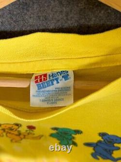 1985 GDM Grateful Dead T-Shirt XL Rare Vintage Yellow Tie Dye Dancing Bears