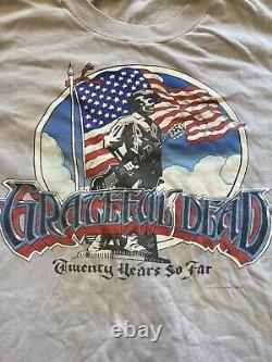 1985 Grateful Dead Shirt L 20 YEARS SO FAR FLAG RARE HTF T SHIRT VINTAGE