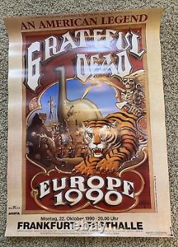 1990 Vintage Frankfurt Grateful Dead Vintage 23.5X 33 Europe Concert Poster