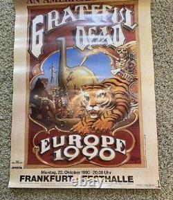 1990 Vintage Frankfurt Grateful Dead Vintage 23.5X 33 Europe Concert Poster