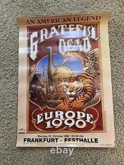 1990 Vintage Frankfurt Grateful Dead Vintage 23.5X 33 Europe Concert Poster