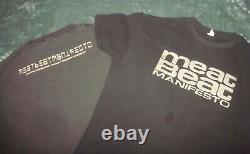2 Vtg Meat Beat Manifesto T Shirts XL 2xl Long Sleeve Black 2 Sided Techno Dub
