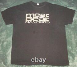 2 Vtg Meat Beat Manifesto T Shirts XL 2xl Long Sleeve Black 2 Sided Techno Dub