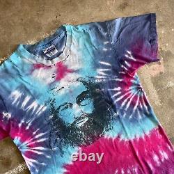 80s VINTAGE JERRY GARCIA TIE DYE T-SHIRT THRASHED SZ S THE GRATEFUL DEAD 70s