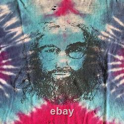 80s VINTAGE JERRY GARCIA TIE DYE T-SHIRT THRASHED SZ S THE GRATEFUL DEAD 70s