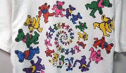 90s vintage Grateful Dead Dancing Bears Spiral Concert Tour band T shirt size L
