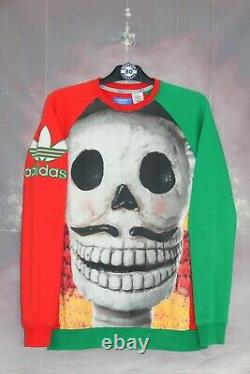 Adidas Originals Retro Vintage Day Of The Dead Mexico Sweatshirt, Sizemedium