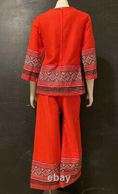 Alfred Shaheen Tribal Print Pant Outfit RARE Set Lounger Hostess Dead Stock Rare
