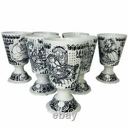 BJORN WIINBLAD NYMOLLE GOBLETS CUPS DENMARK 7 DEADLY SINS SIGNED 7 Pcs