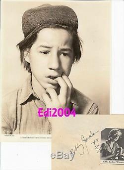 BOBBY JORDAN Vintage Original DEAD END KIDS Photo & RARE Autograph Leaf Signed