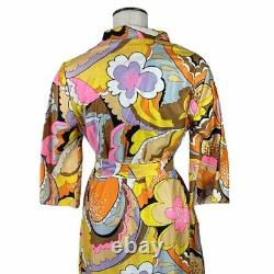Dead Stock VTG 60s Fashions by Marilyn New York Bright Psychedelic Hostess Dress