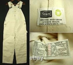 Dead Stock Vintage 60s SEARS Overall Pants Canvas Union Made in USA Sz 38x30