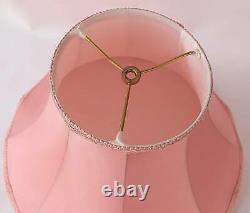 Drop Dead Gorgeous Vintage Pair French Chic Silk Bubblegum Pink Flared Lamp Shad