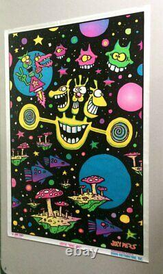 Felt Black Light Poster 1997 Joey Mars Space Out Grateful Dead Vintage