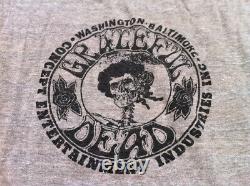 GRATEFUL DEAD D. C. & Baltimore 1972 Vintage Original Concert Tour Crew T-Shirt