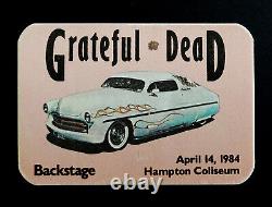 Grateful Dead Backstage Pass Vintage Car Hampton Virginia VA 4/14/84 4/14/1984