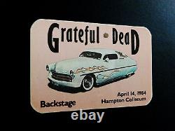 Grateful Dead Backstage Pass Vintage Car Hampton Virginia VA 4/14/84 4/14/1984
