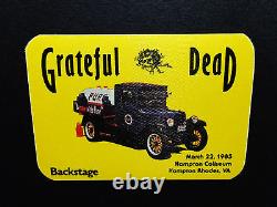 Grateful Dead Backstage Pass Vintage Milk Truck Hampton VA 3/22/85 3/22/1985