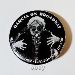 Grateful Dead Jerry Garcia Pin Vintage 1987 New York NY Broadway Pinback Badge