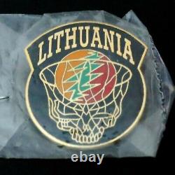 Grateful Dead Pin Lithuania Basketball Pinback Badge Vintage 1996 Lietuva 96 New