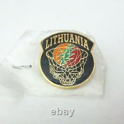 Grateful Dead Pin Lithuania Basketball Pinback Badge Vintage 1996 Lietuva 96 New