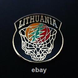 Grateful Dead Pin Lithuania Basketball Pinback Badge Vintage 1996 Lietuva LTU 96