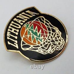 Grateful Dead Pin Lithuania Basketball Pinback Badge Vintage 1996 Lietuva LTU 96