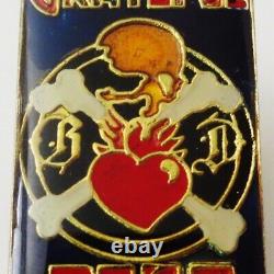 Grateful Dead Pin Vintage 1984 Rick Griffin Pinback Badge Skull Crossbones 1980s