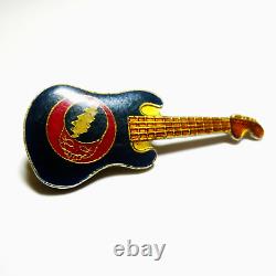 Grateful Dead Pin Vintage Electric Guitar Steal Your Face 1980's Pinback Badge