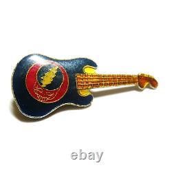 Grateful Dead Pin Vintage Electric Guitar Steal Your Face 1980's Pinback Badge