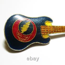 Grateful Dead Pin Vintage Electric Guitar Steal Your Face 1980's Pinback Badge