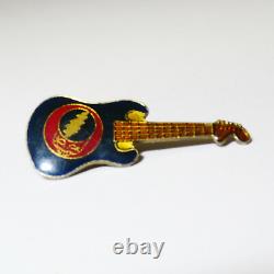 Grateful Dead Pin Vintage Electric Guitar Steal Your Face 1980's Pinback Badge