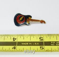 Grateful Dead Pin Vintage Electric Guitar Steal Your Face 1980's Pinback Badge
