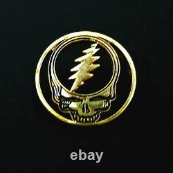 Grateful Dead Pin Vintage Steal Your Face Gold Black Pinback GDM Early 1990's