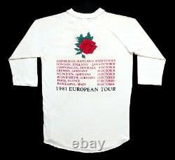 Grateful Dead Shirt T Shirt Vintage 1981 Europe'81 Stanley Mouse Skull Rose L