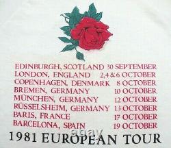 Grateful Dead Shirt T Shirt Vintage 1981 Europe'81 Stanley Mouse Skull Rose L