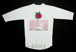 Grateful Dead Shirt T Shirt Vintage 1981 Europe'81 Stanley Mouse Skull Rose L