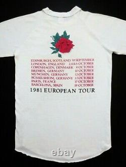 Grateful Dead Shirt T Shirt Vintage 1981 Europe'81 Stanley Mouse Skull Rose L