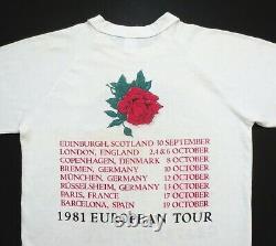 Grateful Dead Shirt T Shirt Vintage 1981 Europe'81 Stanley Mouse Skull Rose L