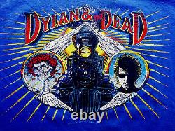 Grateful Dead Shirt T Shirt Vintage 1987 Bob Dylan & The Dead Griffin Train Art