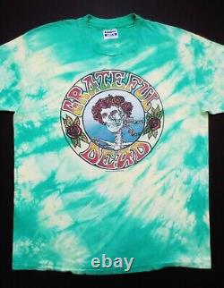 Grateful Dead Shirt T Shirt Vintage 1988 Green Bertha Roses Mouse Kelley GDM XL