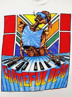 Grateful Dead Shirt T Shirt Vintage 1989 Summer Tour Keyboard Smoking Skeleton L