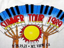 Grateful Dead Shirt T Shirt Vintage 1989 Summer Tour Keyboard Smoking Skeleton L