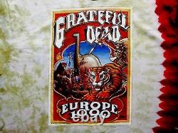 Grateful Dead Shirt T Shirt Vintage 1990 Europe'90 Tour Rick Griffin Art GDM L