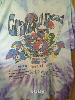 Grateful Dead Shirt T Shirt Vintage 1993 Summer Tour Dancing Bears Sting XL