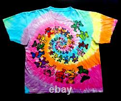 Grateful Dead Shirt T Shirt Vintage 1995 Dancing Bears Spiral GD Tie Dye GDP XL