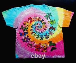 Grateful Dead Shirt T Shirt Vintage 1995 Dancing Bears Spiral Tie Dye GDM XL